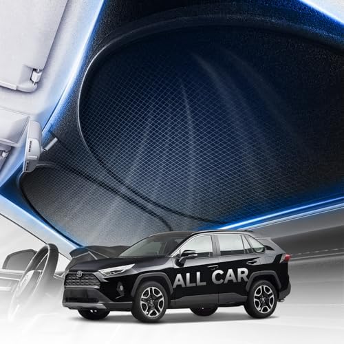 [Upgrade] DooGooCoo Windshield Sun Shade - Medium, Sunshade for Car Windshield [100% Sunlight & UV Block] Car Sun Shade Windshield Protect & Keep Car Cooler Foldable Front Windshield Shade (64x32 in) by DooGooCoo