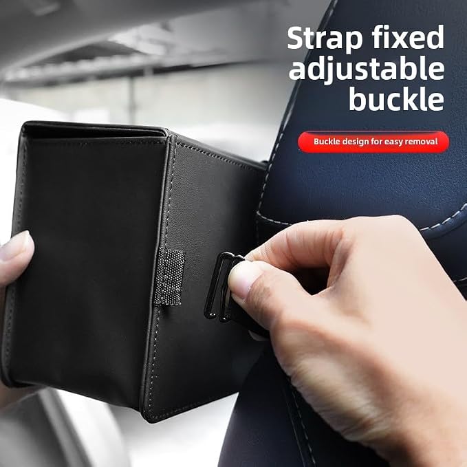 Car Tissue Holder - Backseat Napkin Tissue Organizer, Durable and Adjustable Car Tissue Box Organizer for Vehicles, Universal Fits for 100 120 150 Rectangular Tissue Box (Gray) - Image 5