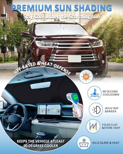 Windshield Sun Shade for Toyota Highlander 2014-2017 2018 2019 Sun Visor - Image 2