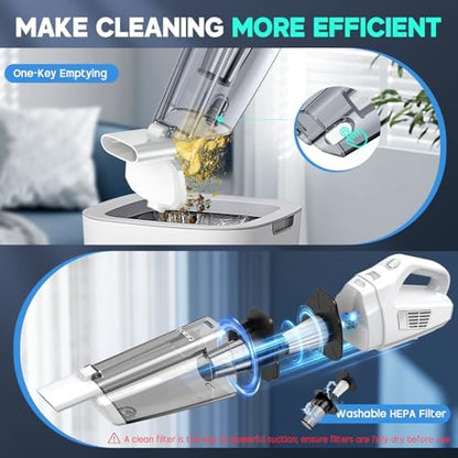 CKIKH Handheld Vacuum Cordless, 15000PA Hand Held Car Vacuum Cleaner - Image 6