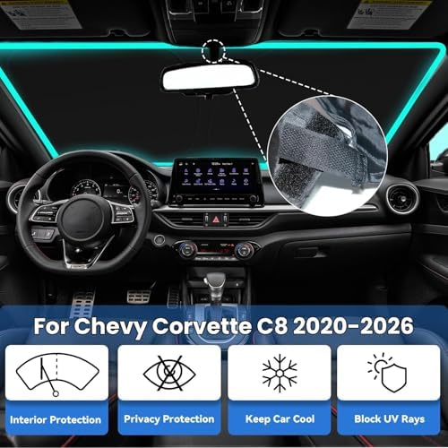 Windshield Sun Shade for Chevy Chevrolet Corvette C8 2020-2026 - Image 2