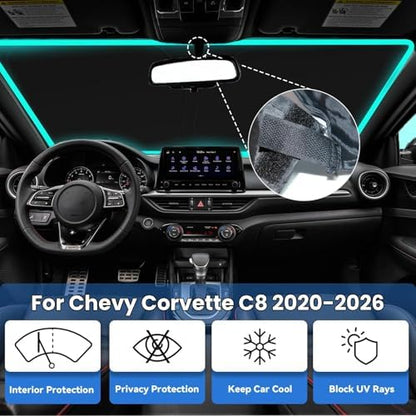 Windshield Sun Shade for Chevy Chevrolet Corvette C8 2020-2026 - Image 2