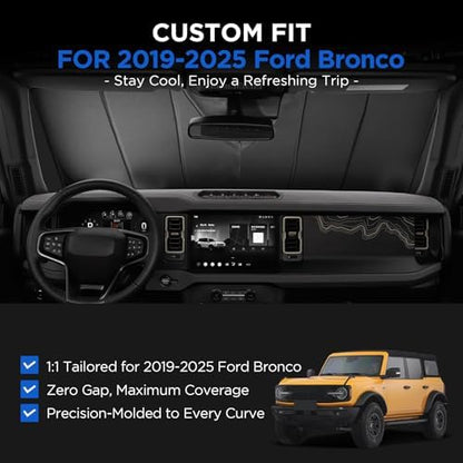 MAIKER OFF ROAD Windshield Sunshade Compatible with Ford Bronco 2019-2025 - Image 2