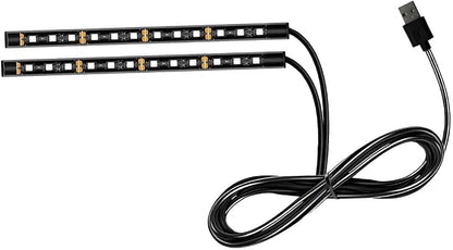 Ohleats Car LED Strip Light, 24 LED RGB Auto Interior Atmosphere Lights, USB Vehicle Under Dash Ambient Night Light Strip, Interior Decorative Lamp Lighting Kit Car Accessories (Ice Blue) by Ohleats