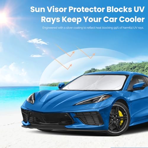 Windshield Sun Shade for Chevrolet Chevy Corvette C8 2020-2026 Window Cover - Image 6