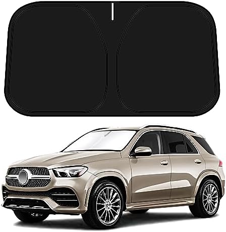 D-Lumina Windshield Sun Shade for 2020 2021 2022 2023 2024 2025 Mercedes GLE 350 450 Accessories, Front Window Sunshade Sun Visor Protector Block UV Rays Heat, Foldable 2 Layers 210T Material by D-Lumina