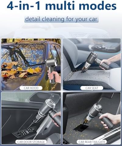 Handheld Cordless Professional 4-in-1 Car Vacuum Cleaner with Digital Display, 20000Pa Powerful Handheld Vacuum, Portable Cordless Vacuum with Brushless Motor & Crevice Tool for Car Home Office Pet - Image 5