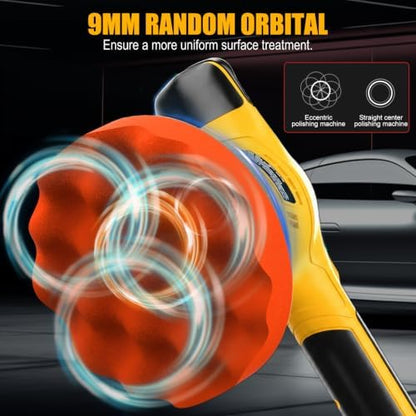 20V Brushless 6-Inch Random Orbital Cordless Buffer Polisher Kit - Image 5