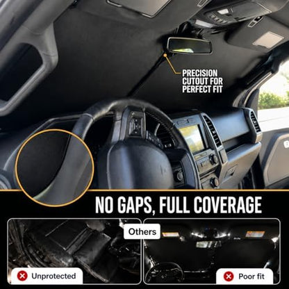 Zanch Custom Windshield Sun Shade for Ford Explorer 2020-2026, 7-Layer UV & Heat Block, 3D Laser Scanned, Interior Protection, Keep Car Cooler, Foldable SUV Accessories - Image 4
