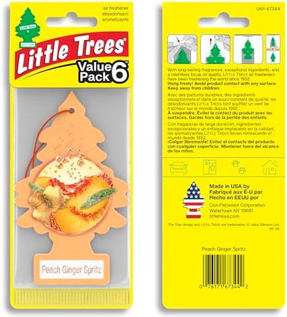 LITTLE TREES Car Air Freshener | Hanging Tree Provides Long Lasting Scent for Auto and Home | 24 Air Fresheners |Peach Ginger Spritz - Image 2