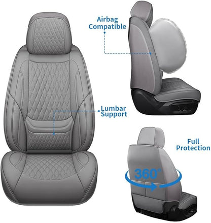 Front Seat Covers Custom Fit for Lexus RX350 2009-2026, Gray | Lumbar Support, Luxury Faux Leather, Breathable, Anti-Slip, Airbag Compatible, Waterproof, Car Seat Protectors, 1 Row 2 Seats - Image 3
