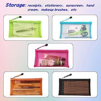 Small Mesh Zipper Pouch Bags for Purse & Small Mesh Pencil Pouches - Image 5