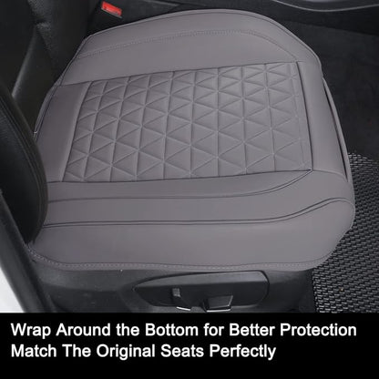 Black Panther Luxury Faux Leather Car Seat Cover Front Bottom Seat Cushion Cover, Anti-Slip and Wrap Around The Bottom, Fits 95% of Vehicles - 1 Piece,Light Gray - Image 7