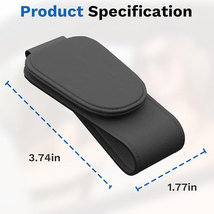 BFXM Sunglass Holder for Car, Car Accessories Interior, Leather Clip Magnetic Car Sunglass Holder, Cars Sun Visor Ticket Card Clip, Universal Truck Accessories (Black) | Eyeglass Hanger Clip for Car Sun Visor, Car Sun Visor Ticket and Card Clip - Image 3