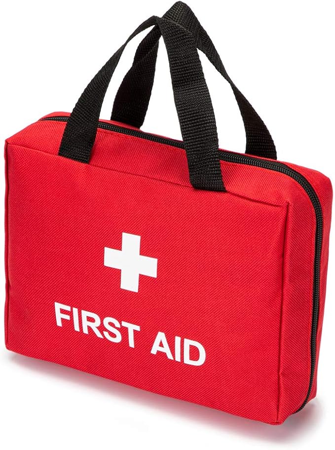 Red First Aid Bag Empty Travel Rescue Pouch First Responder Storage Medicine Emergency Bag for Car Home Office Kitchen Sport Outdoors (Red) by Jipemtra