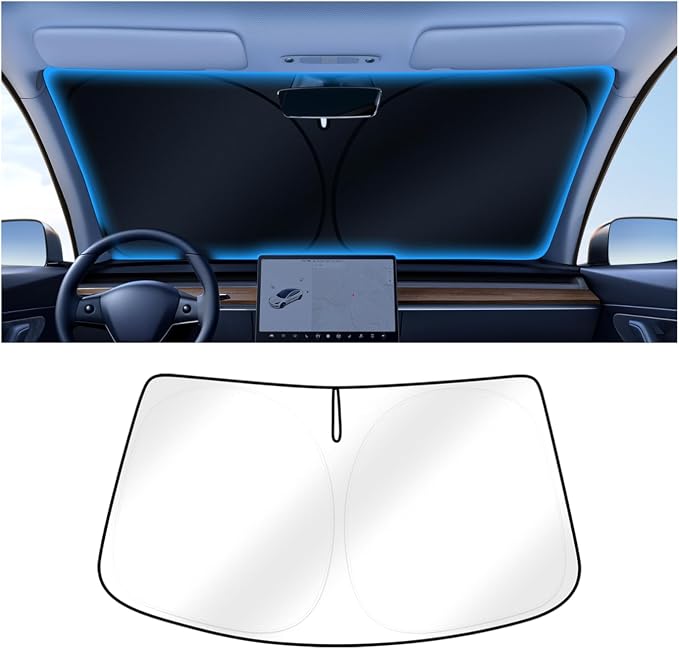 Canvcle Windshield Sun Shade for Honda CR-V 2017-2022 CRV Accessories Upgraded Double-Layer Foldable Front Window Sunshade Cover Sun Visor Protector Block UV Rays Keep Vehicle Cool by Canvcle