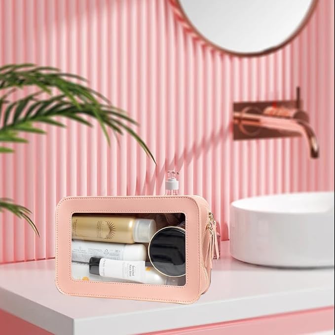 Clear Makeup Bag Small, TSA Approved Portable Toiletry Bag with Zipper Cosmetic Travel Bag Makeup Organizer Case Mini Makeup Pouch for Purse Car Organizer Bag for Women Men - Image 3