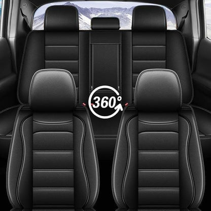 Car Seat Covers Full Set Custom Fit for Nissan Rogue 2014-2020 | Faux Leather Seat Covers Breathable Waterproof Seat Protectors Automotive Seat Cushion with Airbag Compatible Black, 5 Seats - Image 8