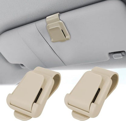 BFXM 2Pcs Sunglass Holder for Car Visor | Sunglasses Visor Clip for Car, Trucks, SUVs (Beige) by BFXM