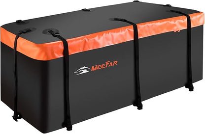 Hitch Mount Cargo Carrier Bag 100% Waterproof 19.7 Cubic Feet Luggage Rack | Soft Shell Luggage Bag,Include 8 Reinforced Straps,Combination Lock,for All Vehicle with Steel Trailer Cargo Carrier Basket by MeeFar