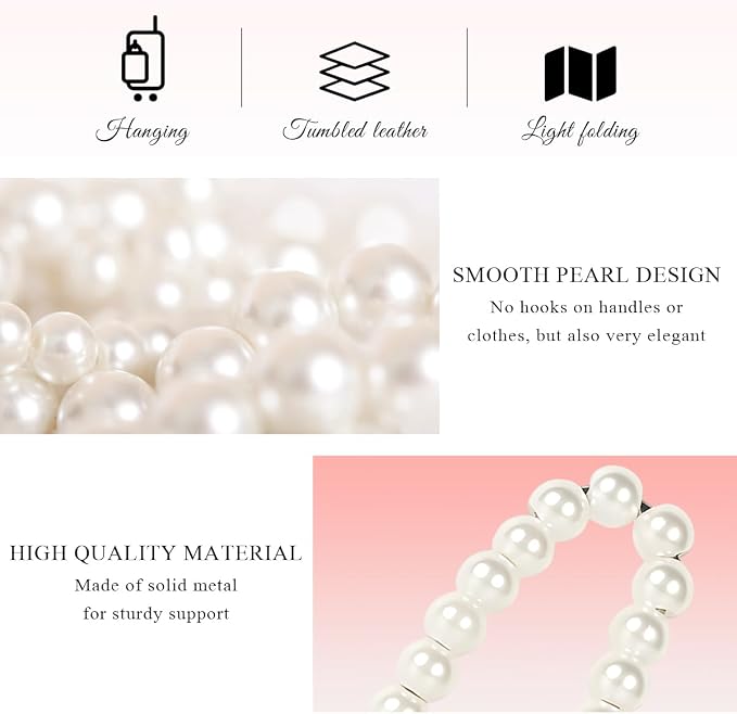 DXNQ Elegant Pearl Car Seat Headrest Hook, Cute Car Seat Hook Hanger Storage Organizer for Handbag Purse, Interior Decoration Headrest Hanger for Women Girls, Car Accessories - Image 4