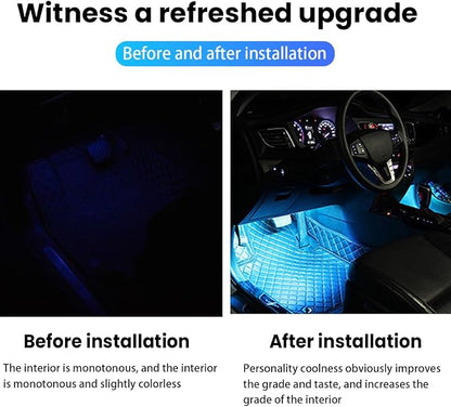BESULEN Car Interior LED Lights, Neon Light Kit with USB Port, RGB | 4 in 1 Car Ambient Neon Light Kit with USB Port, Interior LED Atmosphere Lights, Decoration for Car Home Garden Party - Image 3