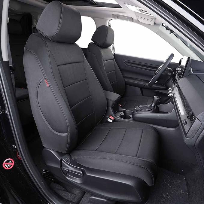 EKR Car Seat Covers for Honda CRV 2015-2016 Neoprene Full Set | Custom Fit for Honda CRV 2015 2016 Full Wrap,Airbag Compatible,Waterproof Pet-resistant,Neoprene (Black) by EKR