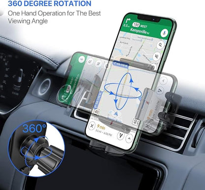 miracase Phone Holders for Your Car with Metal Hook Clip, Air Vent Cell Phone Car Mount, Hands Free Universal Automobile Cradle Fit for iPhone Android and All Smartphones, Classic Black - Image 4