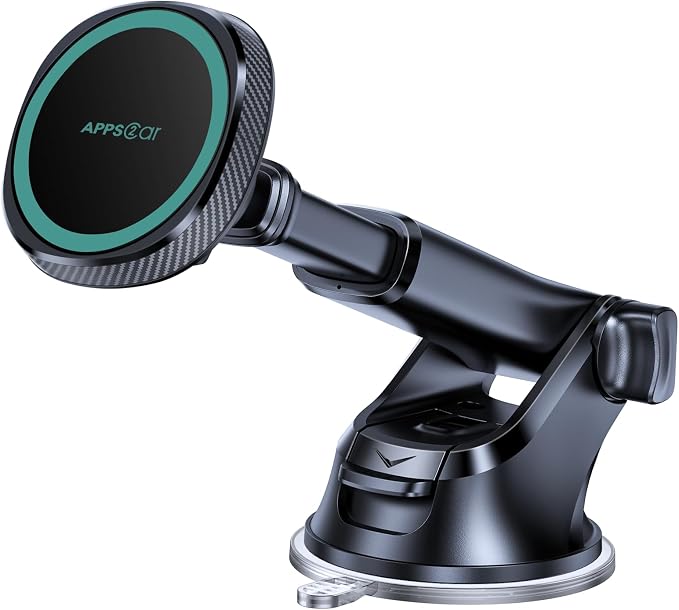 APPS2Car for MagSafe Car Mount, Magnetic Phone Holder for Dashboard Windshield iPhone Car Holder Compatible with iPhone 15 14 13 12 Pro Plus Max Mini MagSafe Mount, 17 Strong Magnets, Green by APPS2Car