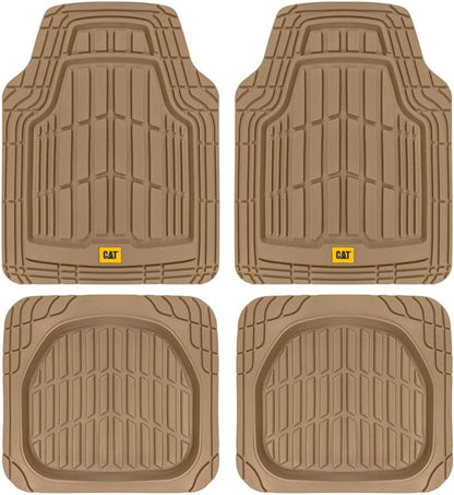 Cat® ToughRide™ Heavy-Duty 3 Piece Rubber All Season Floor Mats for Car Truck Van SUV, Black - Premium Trim to Fit Cars Floor Mat, All Weather Deep Dish Automotive Floor Mats, Total Dirt Protection by Unknown