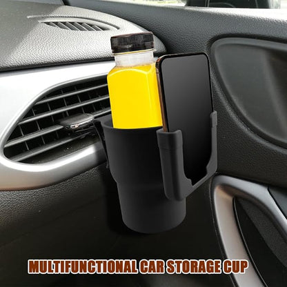 Car Cup Holder Expander, Cup Holder for Car, 2-in-1 Mobile Phone Drink Adapter, Auto Interior Accessories Multifunction Auto Seat Back and Armrest Box Storage Device for Most Vehicles (Black) - Image 4