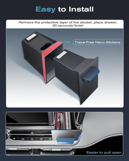 CDEFG UPGRADED for Ford Maverick 2022-2024 Center Console Screen Storage Drawer w/Magnet Design Slides Smoothly - Maverick 8" Screen Cubby Storage Box - for 2022-2024 Maverick Accessories - Image 5