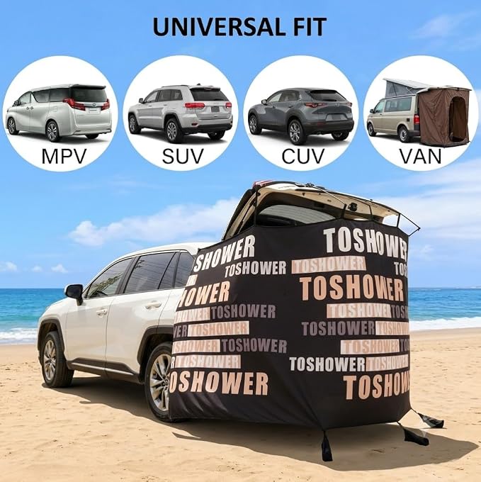 SUV MPV Tailgate Magnetic Privacy Shower Shelter, Outdoor Camping Car Trunk Attached Changing Cabana, Portable Vehicle Rear Gate Shower Room for Road Trip Overlanding - Image 7