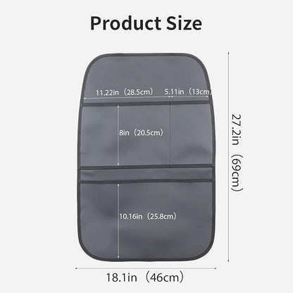 Kick Mat Back Seat Protector Waterproof Leather Car Seat Back Organizers Cover with 3 Storage Pockets for Kids Pets SUV Sedan Minivan Truck Car Travel Accessories (Black 2-Pack) - Image 3