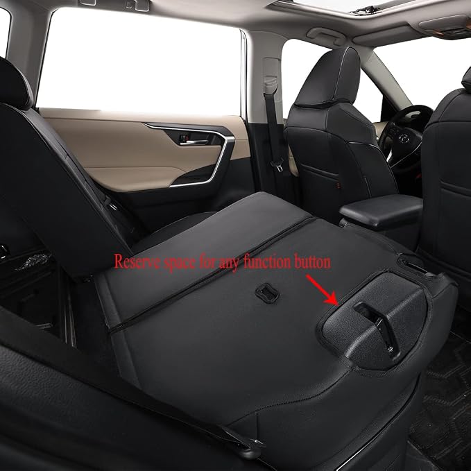 EKR Corolla Seat Cover Custom Fit for Toyota Corolla 2023 2024 2025 2026 Hybird SE&2023 2024 Hybird Nightshade, Leather Car Seat Cover Full Set-Faux Leather(Black) - Image 4
