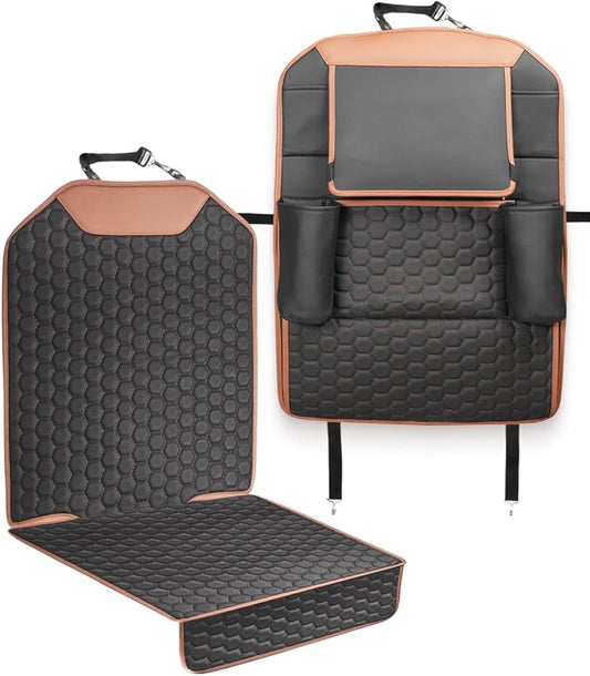 Set Seat Back Organizer & Car Seat Protector Hexy Waterproof & Non-Slip Protector for Child Car Cushion for Leather and Fabric Seats (Hexy Set 1) by OwleysCarAccessories