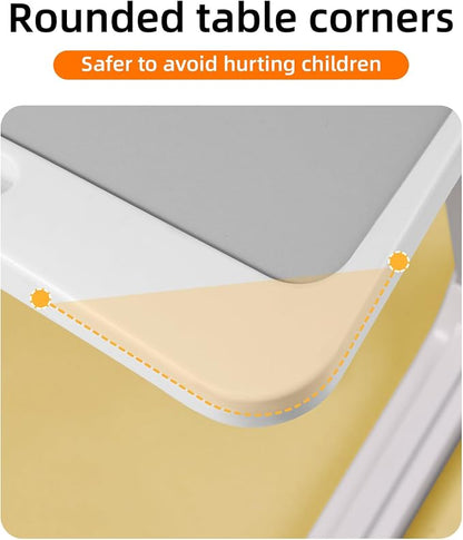 Large Car Seat Tray Table, Foldable Travel Tray for Kids Car Seat, Height Adjustable Car Lap Desk for Laptop Computer Tablet, Rear Seat Food Eating Tray, Car Travel Essentials for Long Trips - Image 7