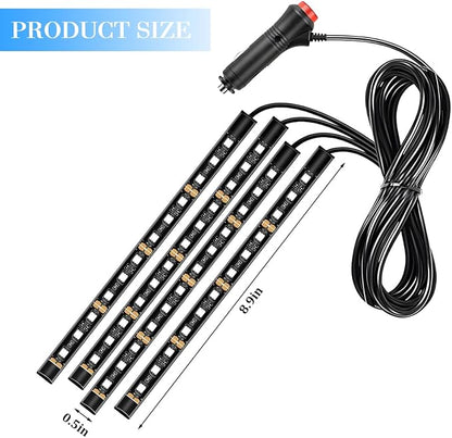 Car LED Strip Light, 12V 48 LED Vehicle Under Dash Neon Ambient Night Decor Lamp with Cigarette Lighter Plug, Automotive Interior Lighting Accessories, Universal for SUV Truck Sedan (Orange) - Image 2