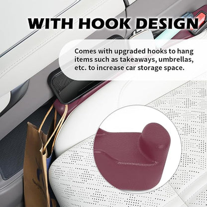 2PCS Car Seat Gap Filler Organizer,3 in 1 Car Seat Side Gap Filler with Hook for Avoiding Dropped Items,Universal No Drop Seats Guard for Filling Gaps 1.37-1.49 Inch Wide (Red) - Image 4