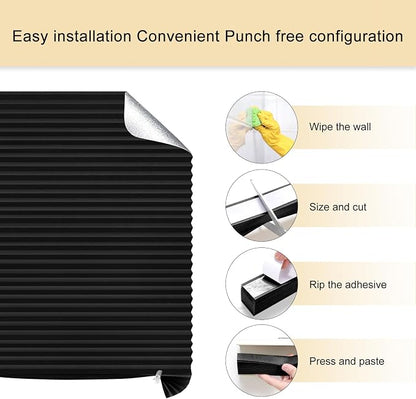 Window Blinds Cordless No Drill Cut to Size Stick On Temporary Paper Shades | Non-Woven, Blackout, Easy Install, Self Adhesive, Pleated Window Cover for Indoor Windows Doors Bedroom Kitchen Bathroom - Image 3
