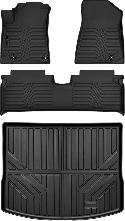 AUXKO All Weather Floor Mats Cargo Mat for Kia NIRO EV 2023 2024 2025 2026 | High Wall,All-Weather,All Season,Odorless,Anti Slip,Rain&Salt Resistant,TPE Material,Black,Accessories,Pet Friendly - Image 2