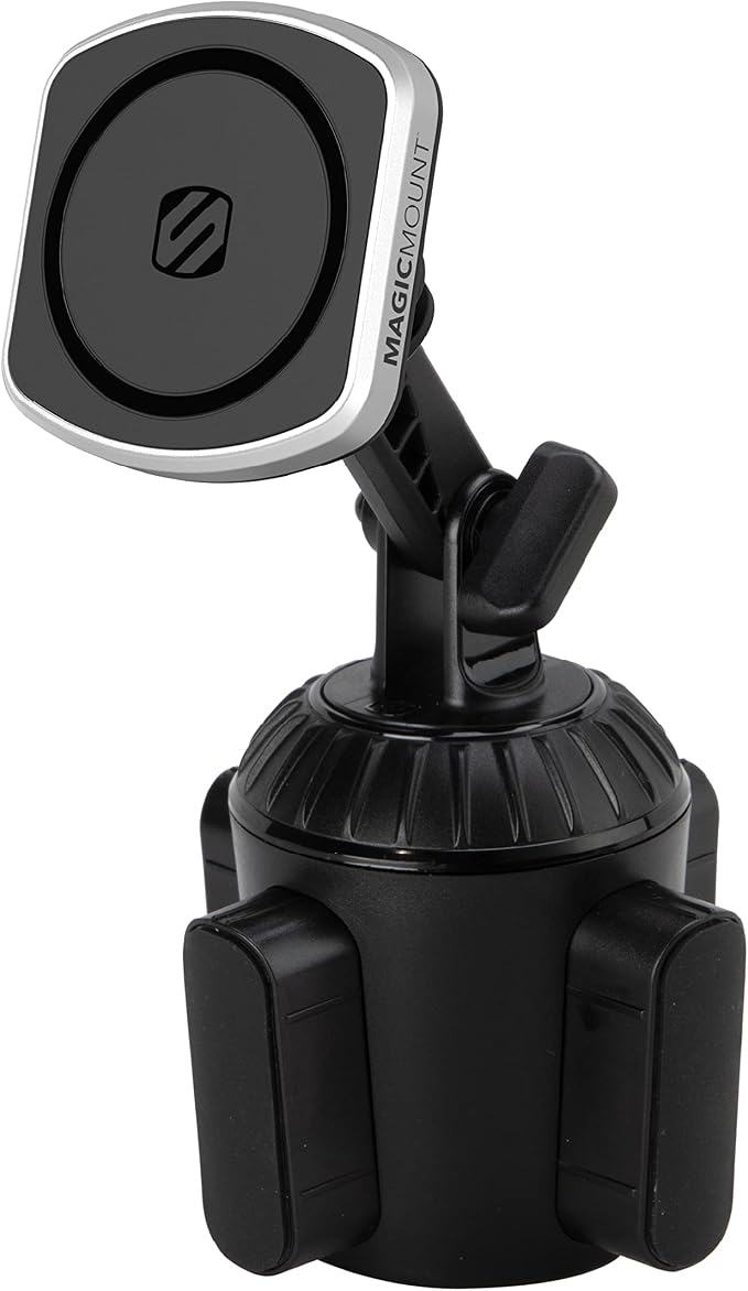 Scosche MP2CUPM-SP MagicMount Pro2 Cup Holder Magnetic Cell Phone Holder Car Mount Kit Compatible with MagSafe, iPhones, Galaxy, Pixel & All Smartphones by Scosche