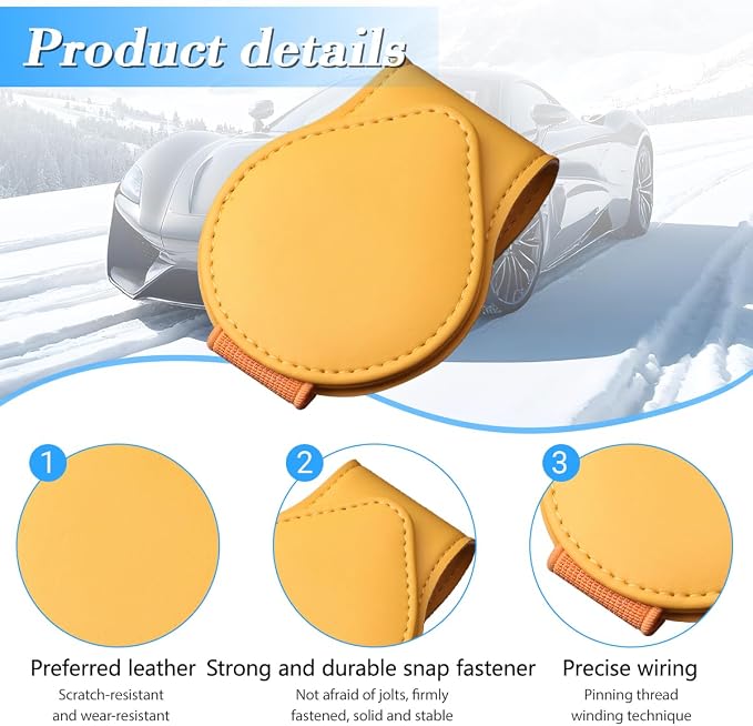 Sunglasses Holder for Car Visor, Magnetic Leather Sun Visor Eyeglasses Hanger & Ticket Card Clip, for Most Cars - Image 3