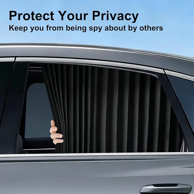 Magnetic Car Side Window Sun Shades for Breastfeeding, Taking a nap, Camping (Back Seat 2pcs) - Image 6
