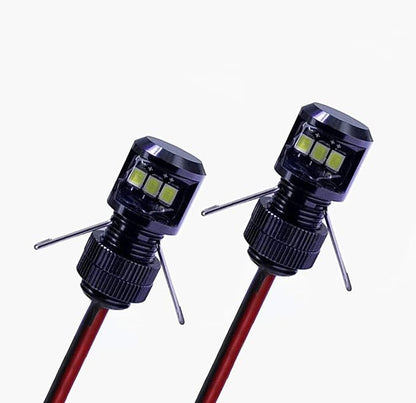 Oznium Side View LED Bolt - 12V LED Side Emitting Light for Bumper, Grille, Cars Interior, Dash, Ambient Lighting, Motorcycle with Aluminum Housing & Screw Nut (11 mm Black, Warm White LED), 2-PACK by Oznium