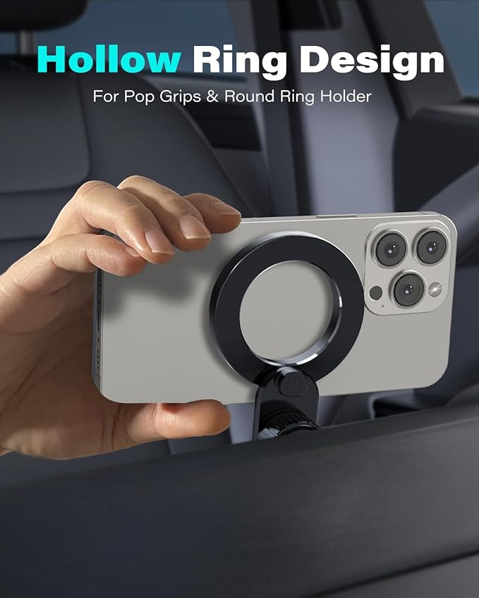 for MagSafe CD Phone Holder for Car, Foldable Longarm CD Phone Mount | 17 N54 Magnets Secure Hold, 360° Rotation, Hollow Socket Fits iPhone 12-17 Series, MagSafe Cases, Pop Grip & Ring Holders - Image 3