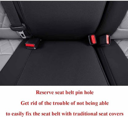 EKR Ranger Seat Covers Custom Fit for Ford Ranger (SuperCrew) XL/XLT 2024 2025,Leather Automotive Seat Covers & Accessories for Cars Full Set- Faux Leather (Black/Gray) - Image 6