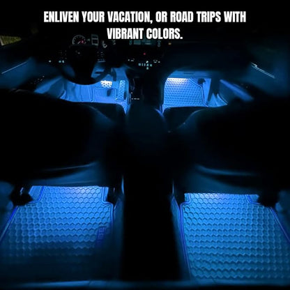 Car LED Strip Light, Interior Car Lights, 12V 24 LED Auto Atmosphere Lamps with Cigarette Lighter, Auto Lamp Ambient Night Light Strip Lighting Kit for Vehicles (Cigarette Lighter/Ice Blue) - Image 3