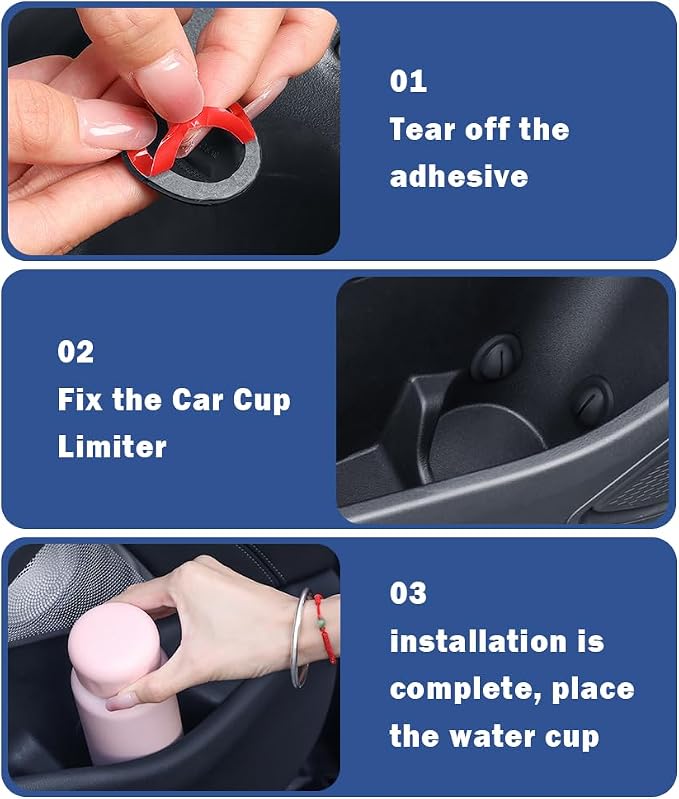 2026 Latest Car Cup Holder Insert/Holder Position Limiter - Anti Shake Silicone Car Coasters Bottle Stabilizers with Self-Adhesive - Car Must Haves Cup Holder Inserts for Car Truck SUV (3PCS) - Image 7