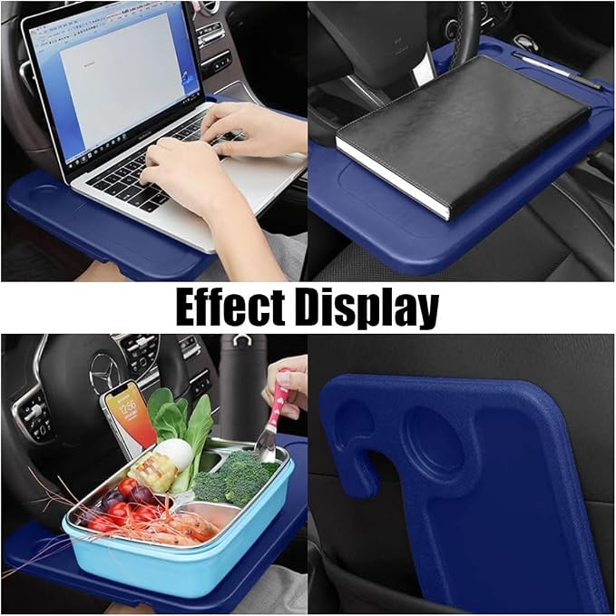 GLSOWEE Car Steering Wheel Tray, Computer Office Car Table Tray, Blue | Auto Steering Wheel Desk for Eating Working, Multipurpose Car Desk Travel Accessories for Most Vehicles Steering Wheel - Image 7